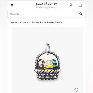 James Avery Enamel Easter Basket Charm